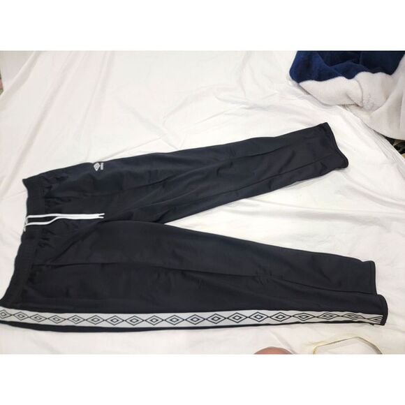 Umbro Athletic Track Pants Soccer Men‎ XXL Black White Diamond Pattern Pockets - Picture 1 of 12